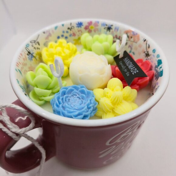 Handmade ✦ Best Mom Ever Mug Candle ✦ Sweet Orange Passionfruit Soy Wax Floral - Picture 3 of 9